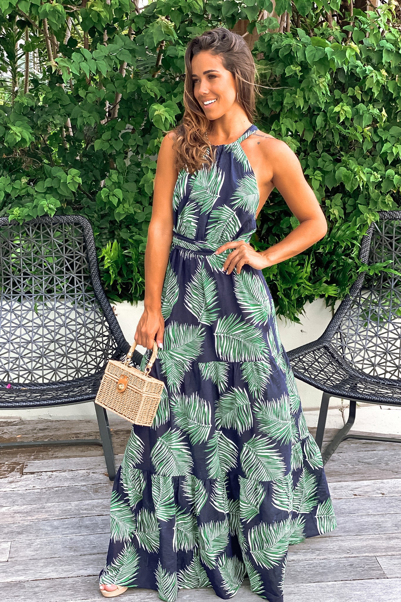 Navy Tropical Maxi Dress With Open Back | Maxi Dresses Saved by the Dress Navy Tropical Maxi Dress With Open Back | Maxi Dresses Saved by the Dress