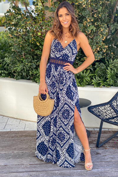 navy crochet maxi dress Buy Roman Blue Crochet Overlay Maxi Dress from Next USA