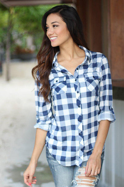 Navy Plaid Shirt