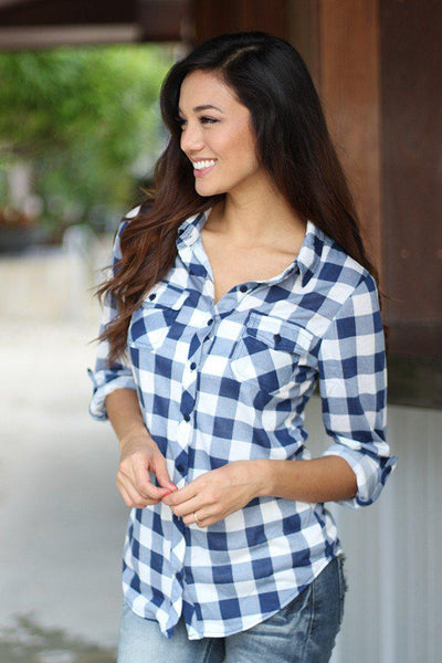 Navy Plaid Shirt