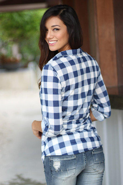 Navy Plaid Shirt