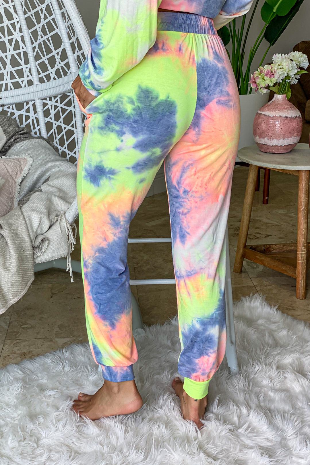 Neon Yellow Tie Dye Sweatpants | Cute Bottoms – Saved by the Dress