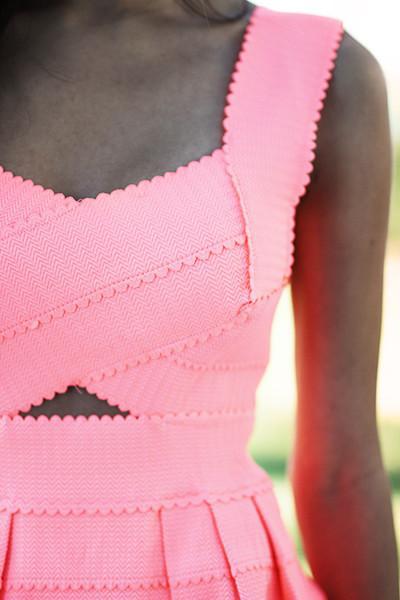Neon Peach Bandage Dress