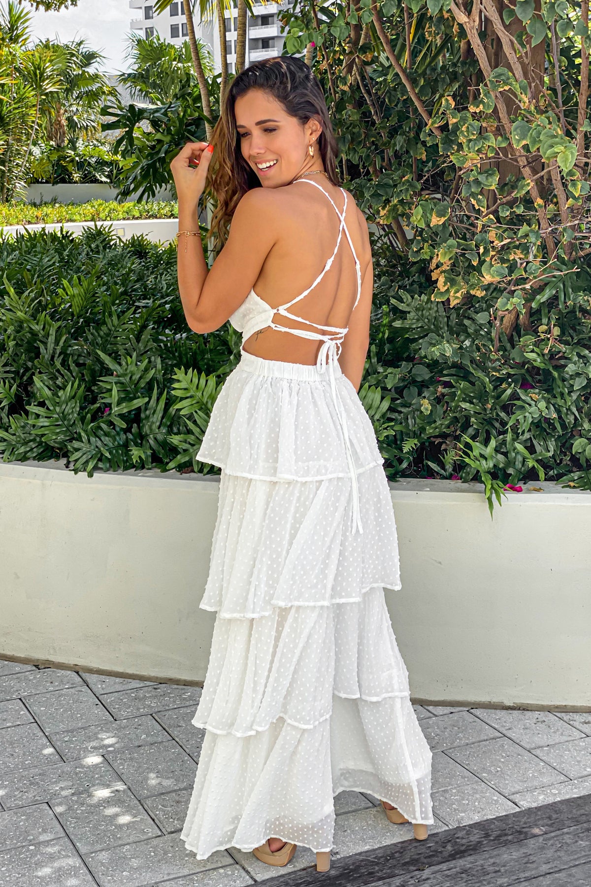 Off White Ruffled Maxi Dress | Maxi Dresses – Saved by the Dress