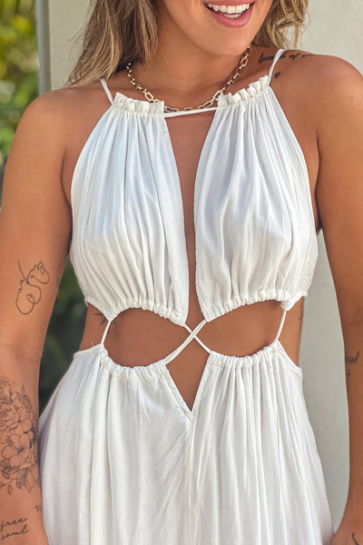 off white cute maxi dress