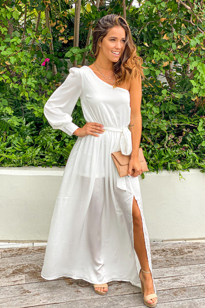 off white formal maxi dress