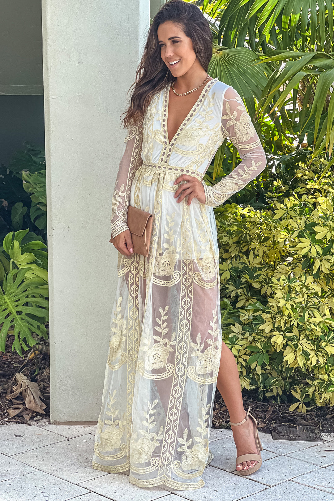 maxi romper dress white White Lace Romper Maxi Dress Size Large Summer Travel