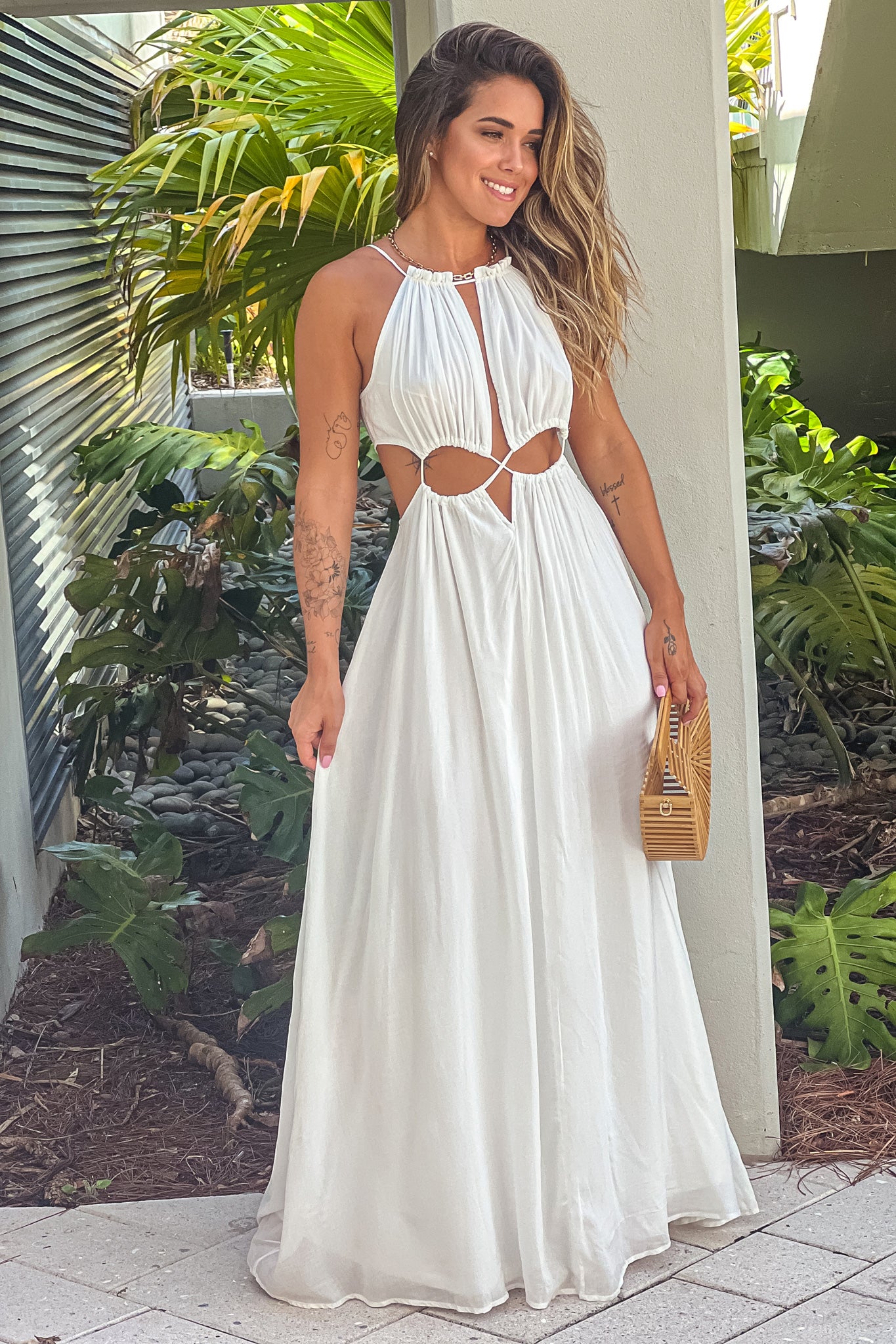 off white vacation maxi dress