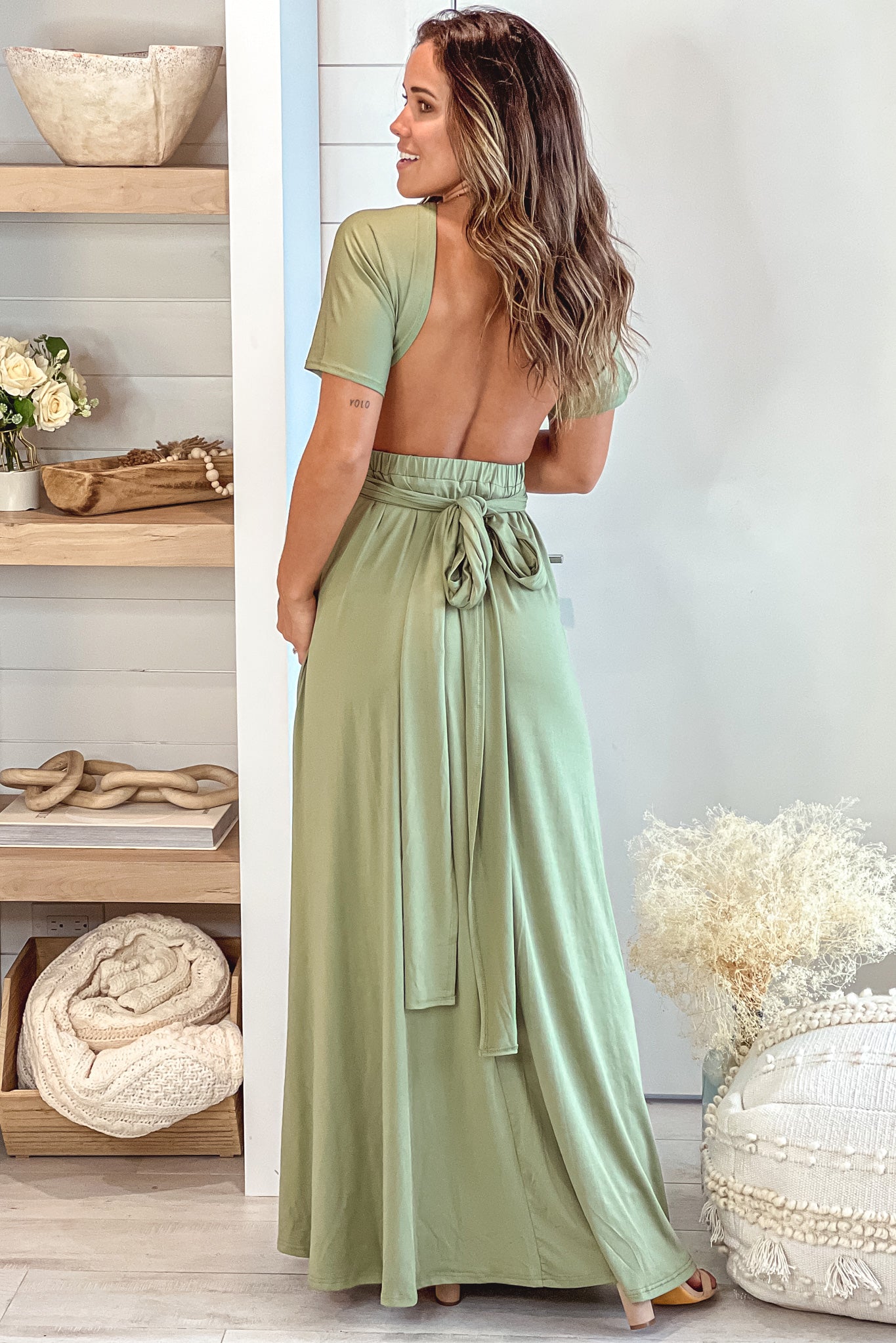 Olive Multi Tie Maternity Maxi Dress | Saved By The Dress Saved by the Dress Olive Multi Tie Maternity Maxi Dress | Saved By The Dress Saved by the Dress