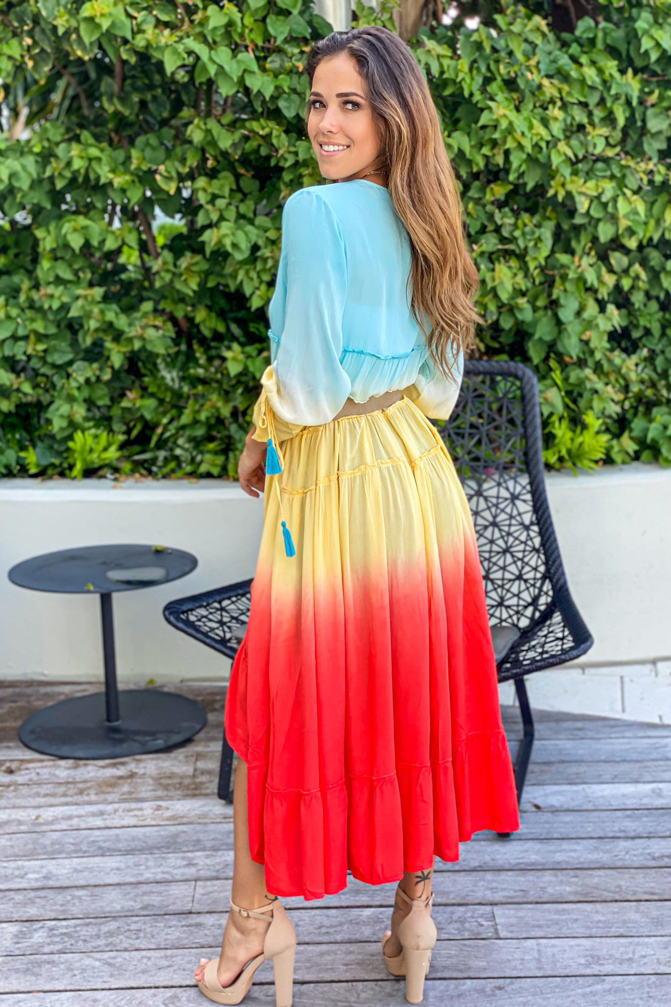 ombre high low cover up