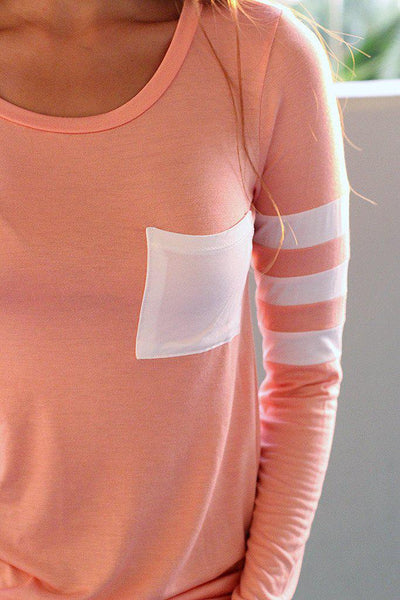 Peach Top With Pocket