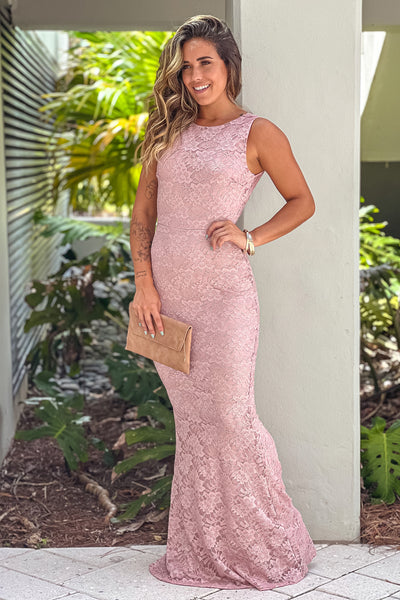 pink formal maxi dress