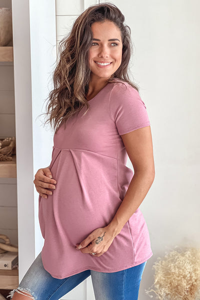 pink maternity casual top