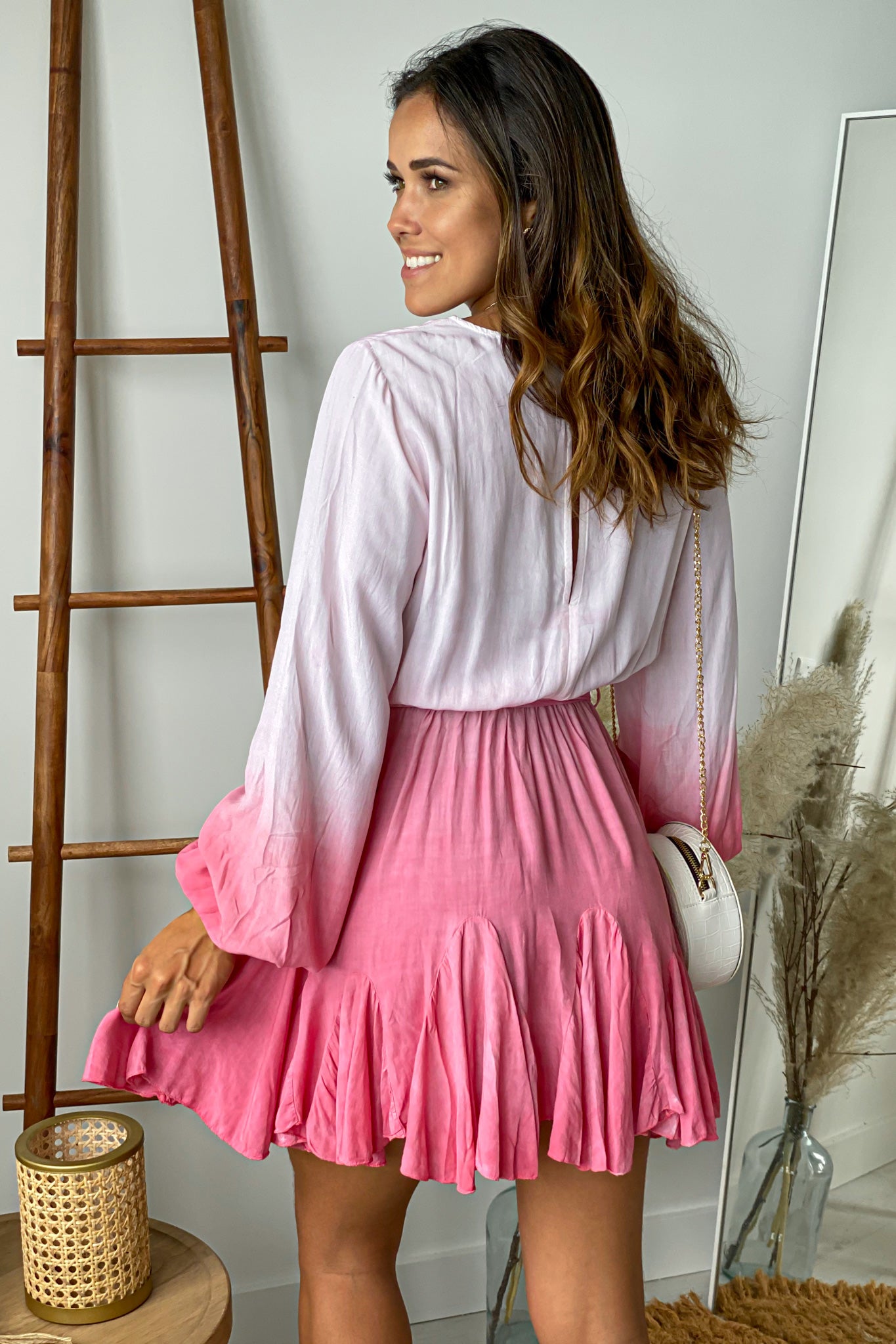 pink ombre short dress