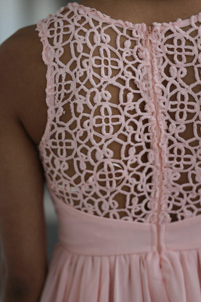 Pink Crochet Short Dress