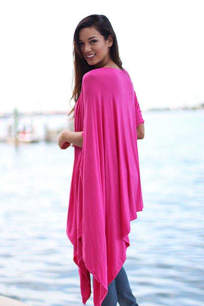 Pink Poncho Style Top