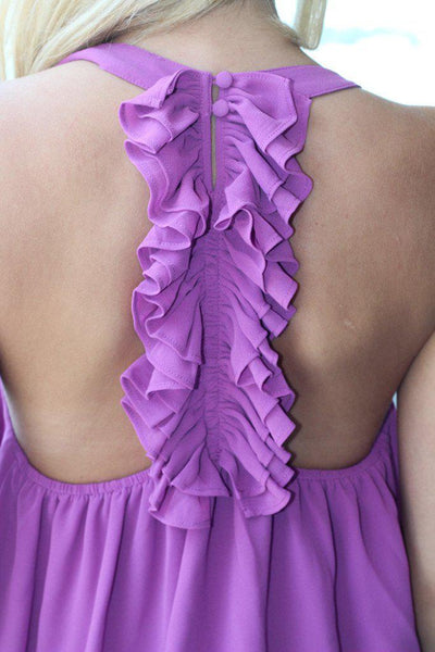 Orchid Ruffled Back Top