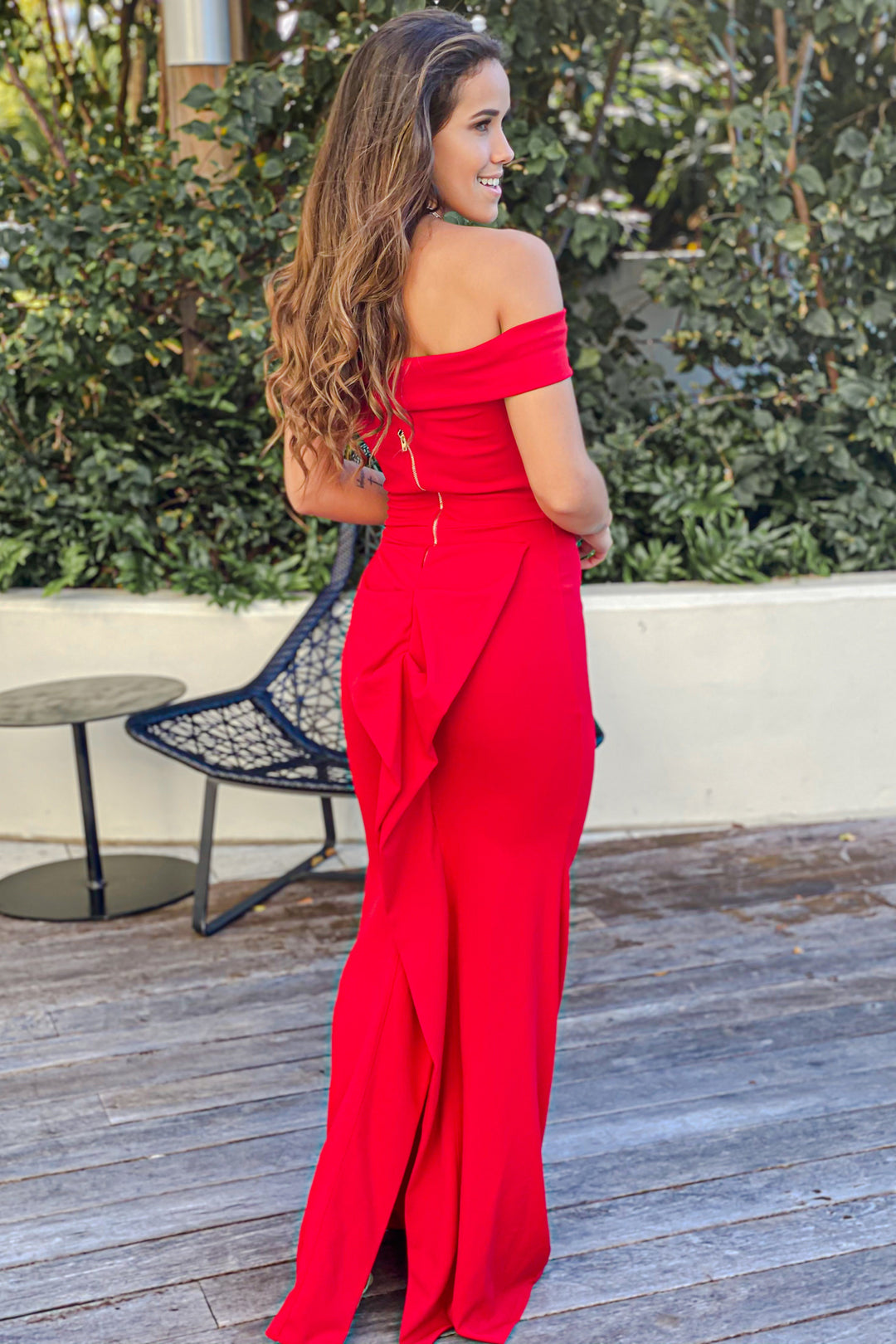 Red Maxi Dress With Ruffle Split | Maxi Dresses Saved by the Dress Red Maxi Dress With Ruffle Split | Maxi Dresses Saved by the Dress