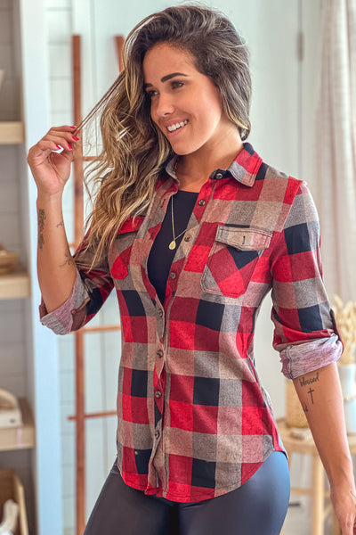 red  plaid shirt