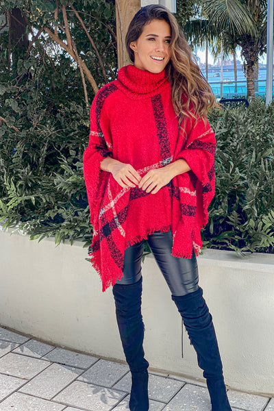 red poncho