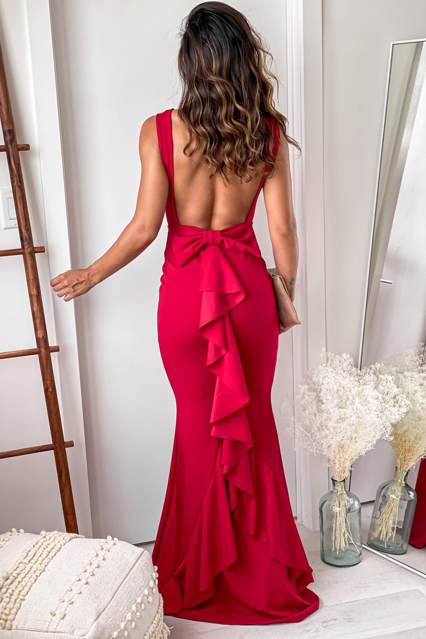 red prom maxi dress