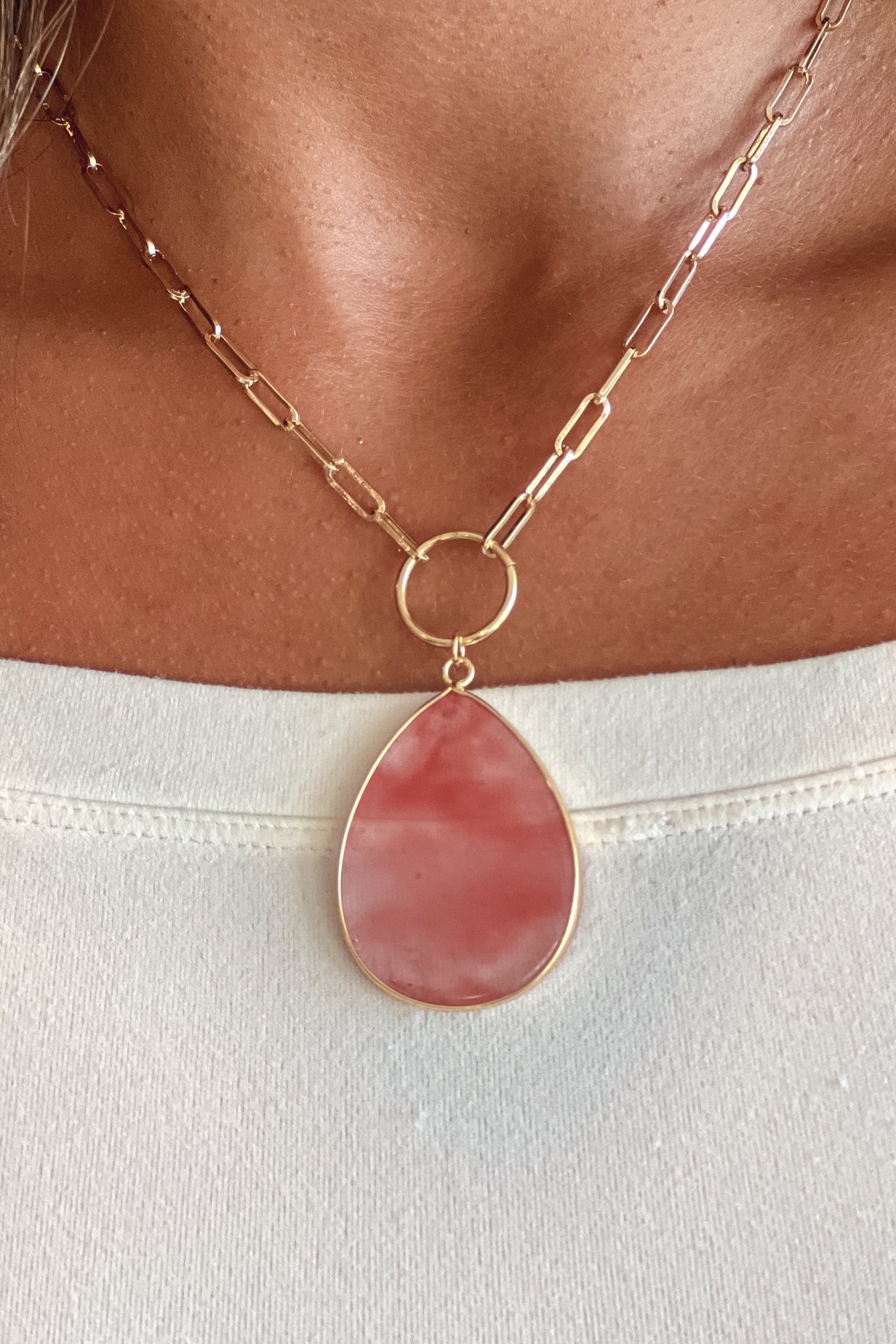 red quartz necklace