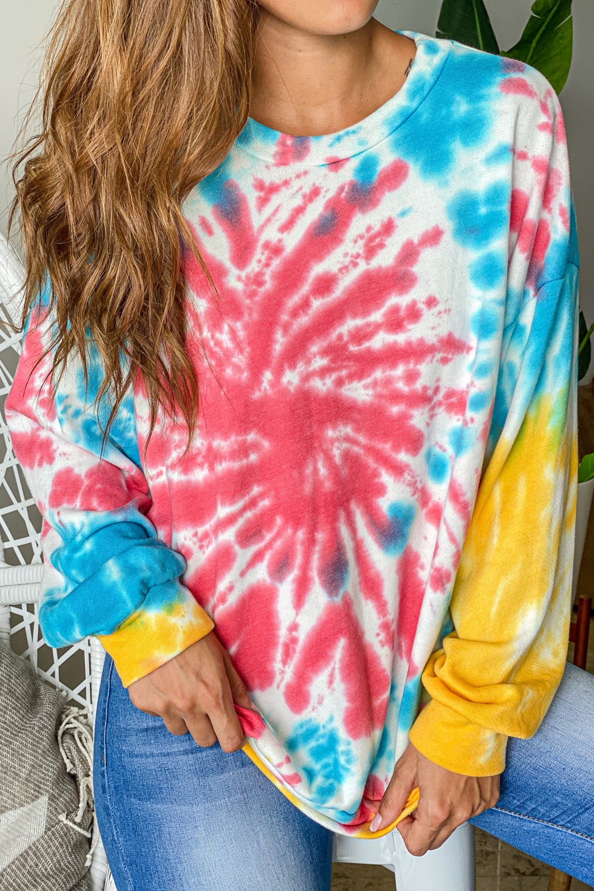Red Tie Dye Swirl Top | Cute Sweaters – Saved by the Dress