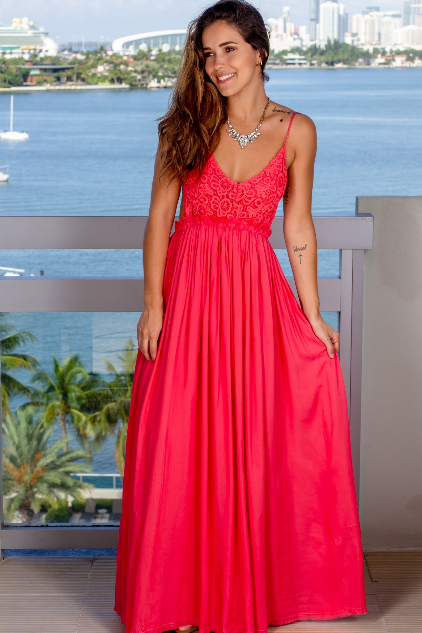 Watermelon Crochet Top Maxi Dress | Maxi Dresses – Saved by the Dress
