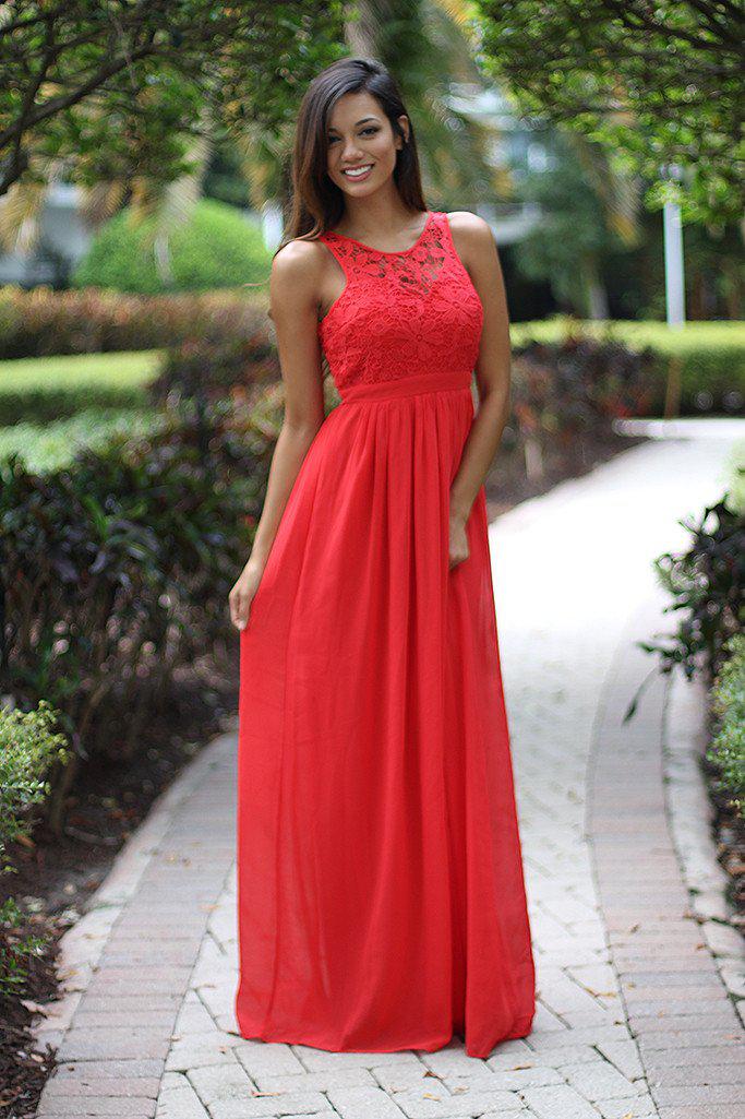 Dark Coral Crochet Maxi Dress | CoralLong Dress Saved by the Dress Dark Coral Crochet Maxi Dress | CoralLong Dress Saved by the Dress