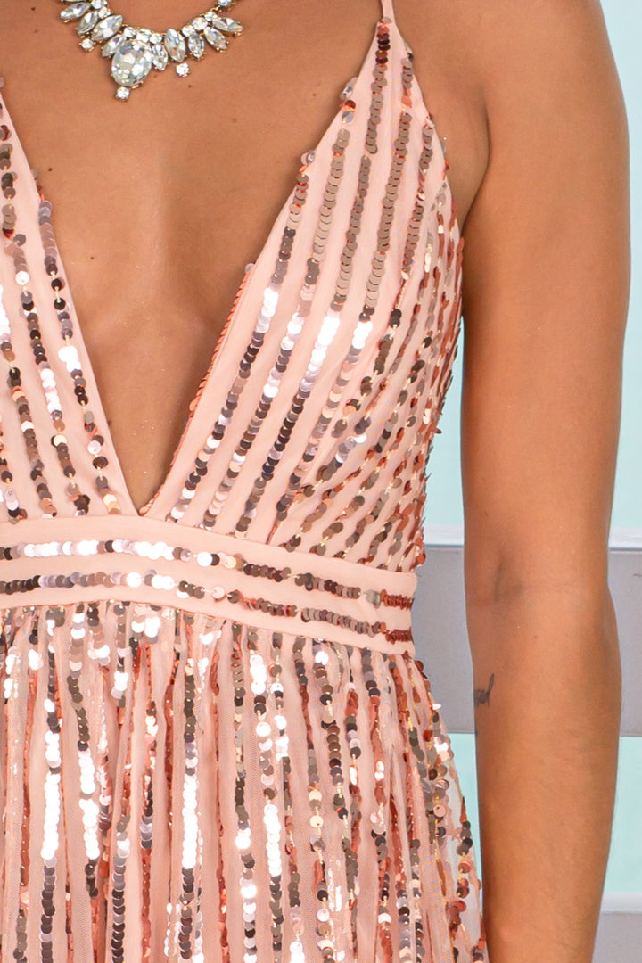 Rose Gold Sequin Maxi Dress | Saved By The Dress Saved by the Dress Rose Gold Sequin Maxi Dress | Saved By The Dress Saved by the Dress