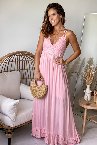 rose summer maxi dress