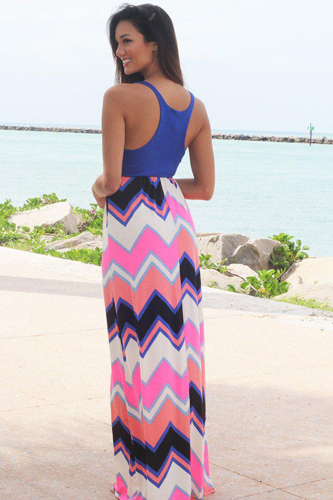 dress blue chevrons Unique Vintage Blue & White Chevron Eyelet Swing Dress S/4 main image 0