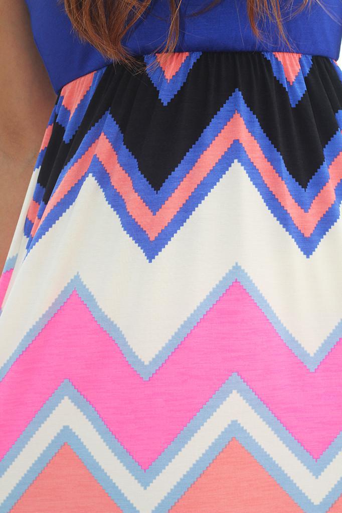 open lace back dress Mommy and Me Pink, Blue and White Chevron Maxi Dress – Mia Belle Girls