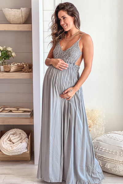 sage maternity maxi dress