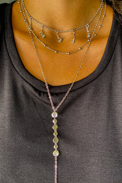 silver layered beautiful necklace