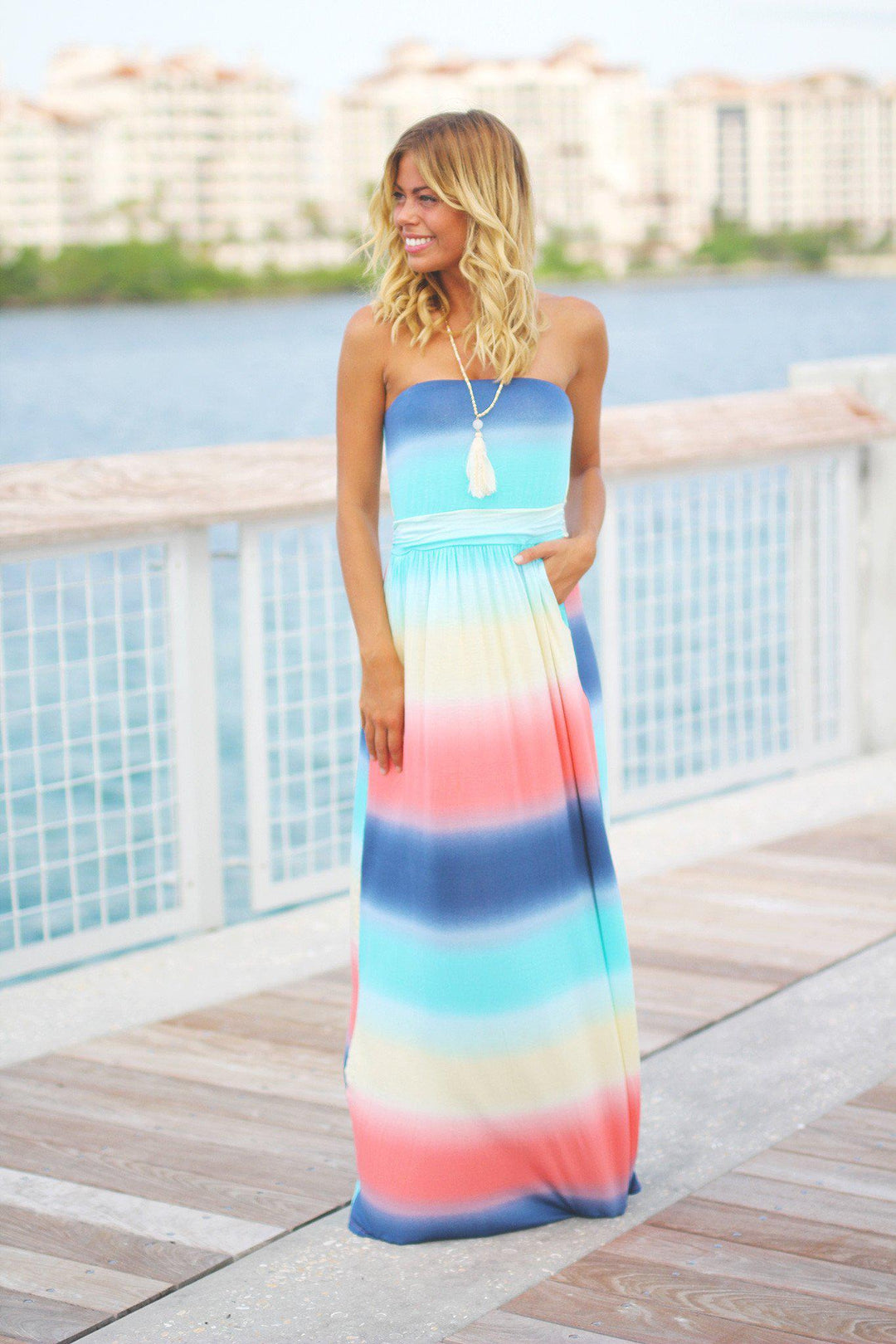 Rainbow Strapless Maxi Dress | Maxi Dresses Saved by the Dress Rainbow Strapless Maxi Dress | Maxi Dresses Saved by the Dress