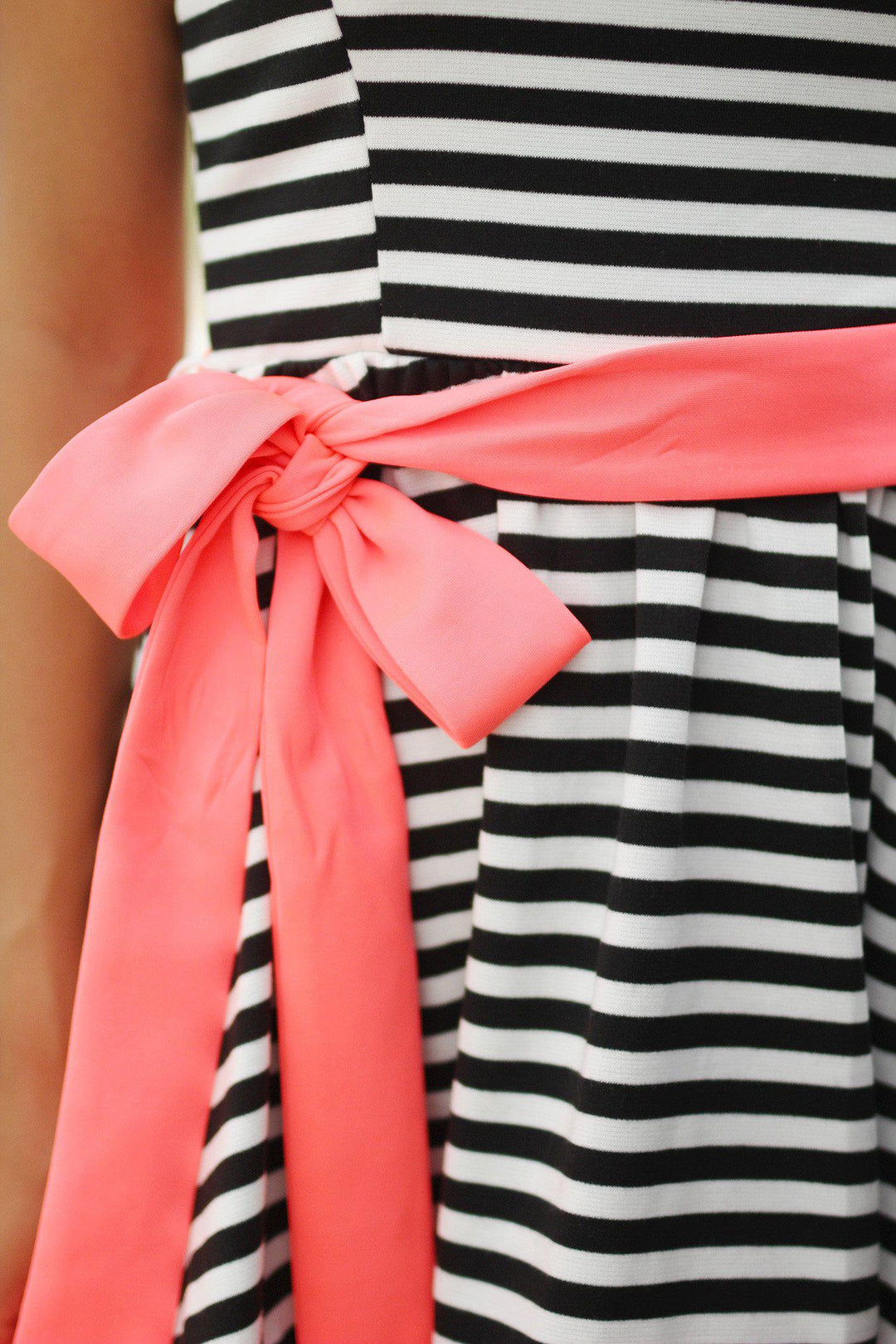 Black and Neon Pink Striped Dress | Cute Short Dress | Stapless Dress Saved by the Dress Black and Neon Pink Striped Dress | Cute Short Dress | Stapless Dress Saved by the Dress