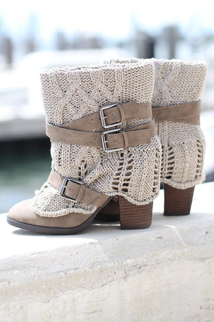 Sweat Me Taupe Booties