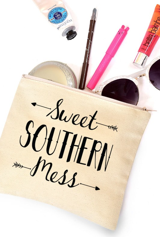 Natural "Sweet Southern Mess" Makeup Bag