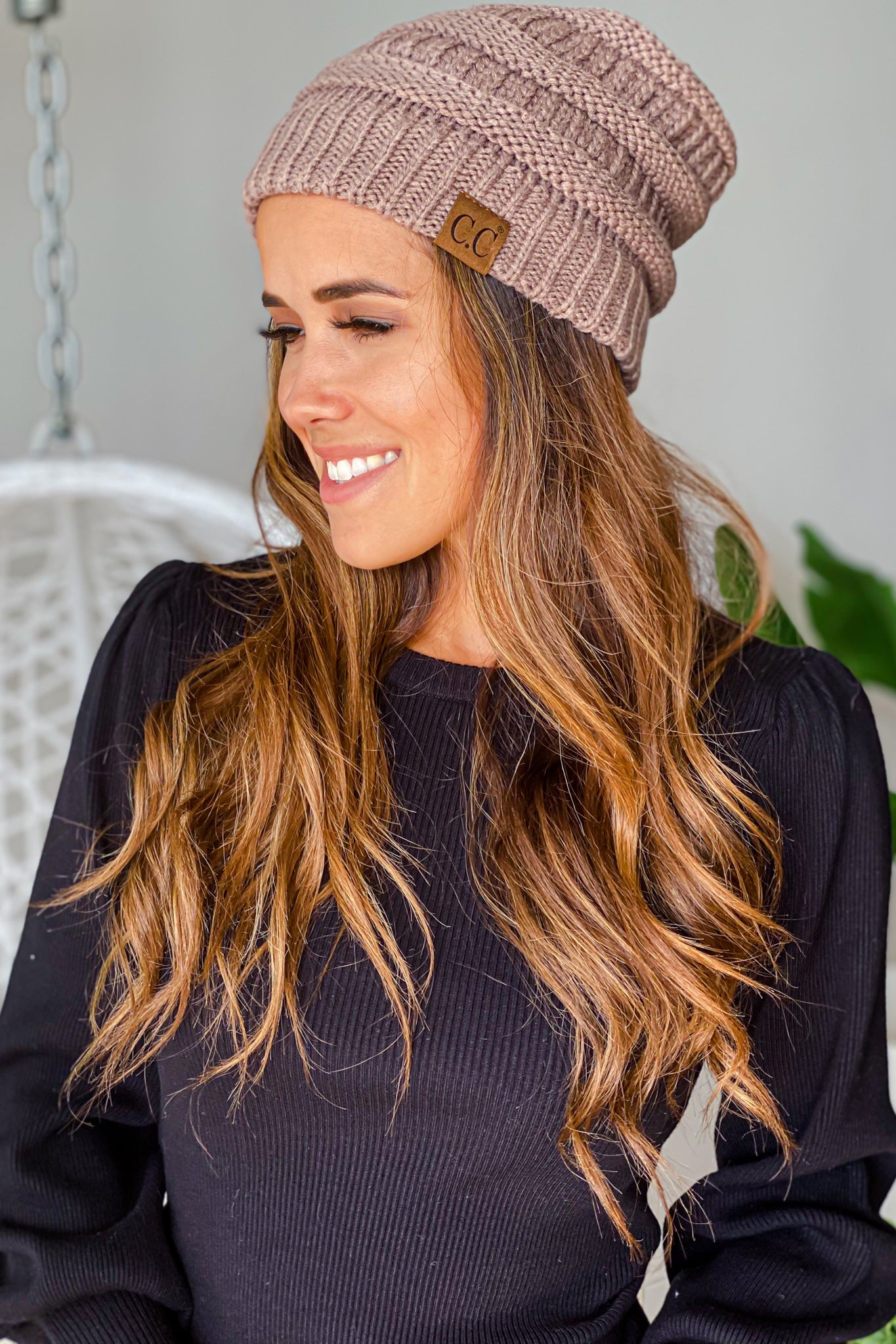 taupe cute beanie