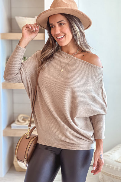 taupe dolman top