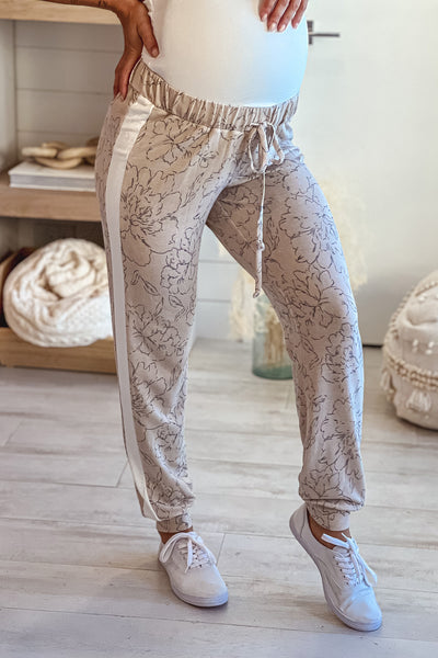 taupe maternity joggers