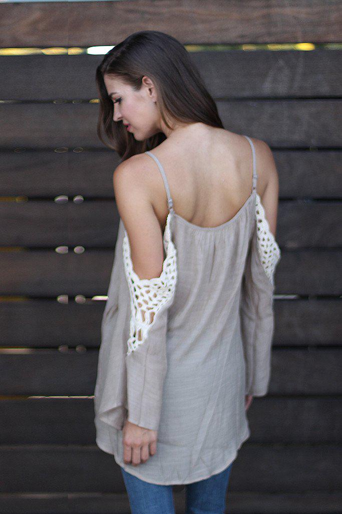 Taupe Off shoulder Midi main image 0