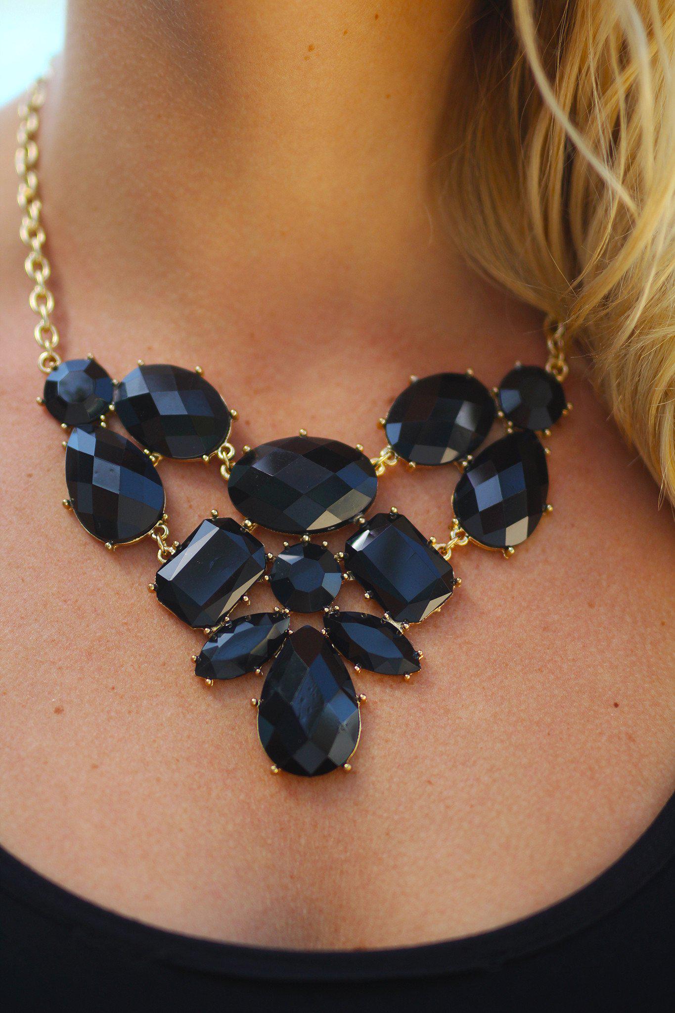 Black and Gold Bib Necklace
