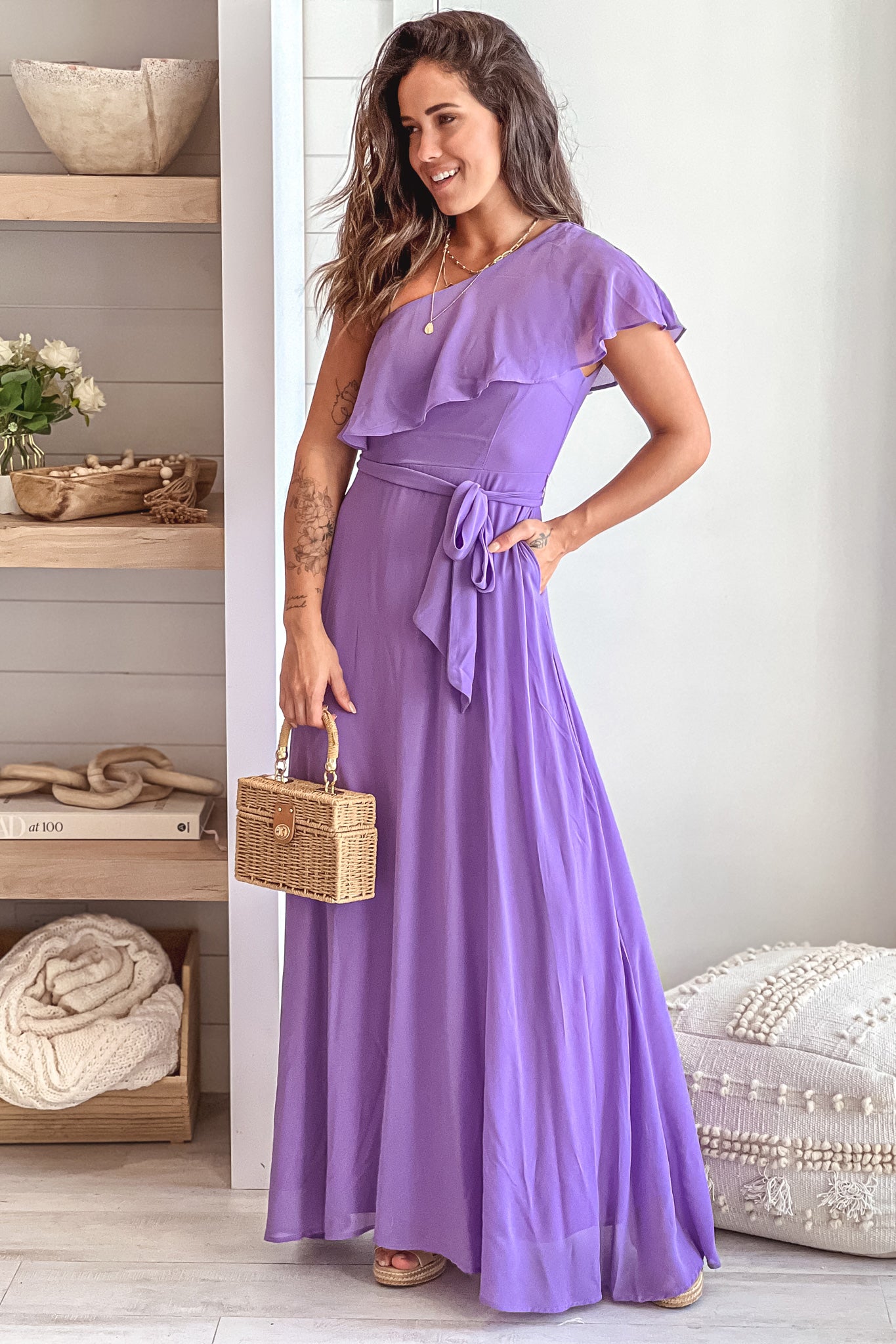 violet bridesmaids maxi dress