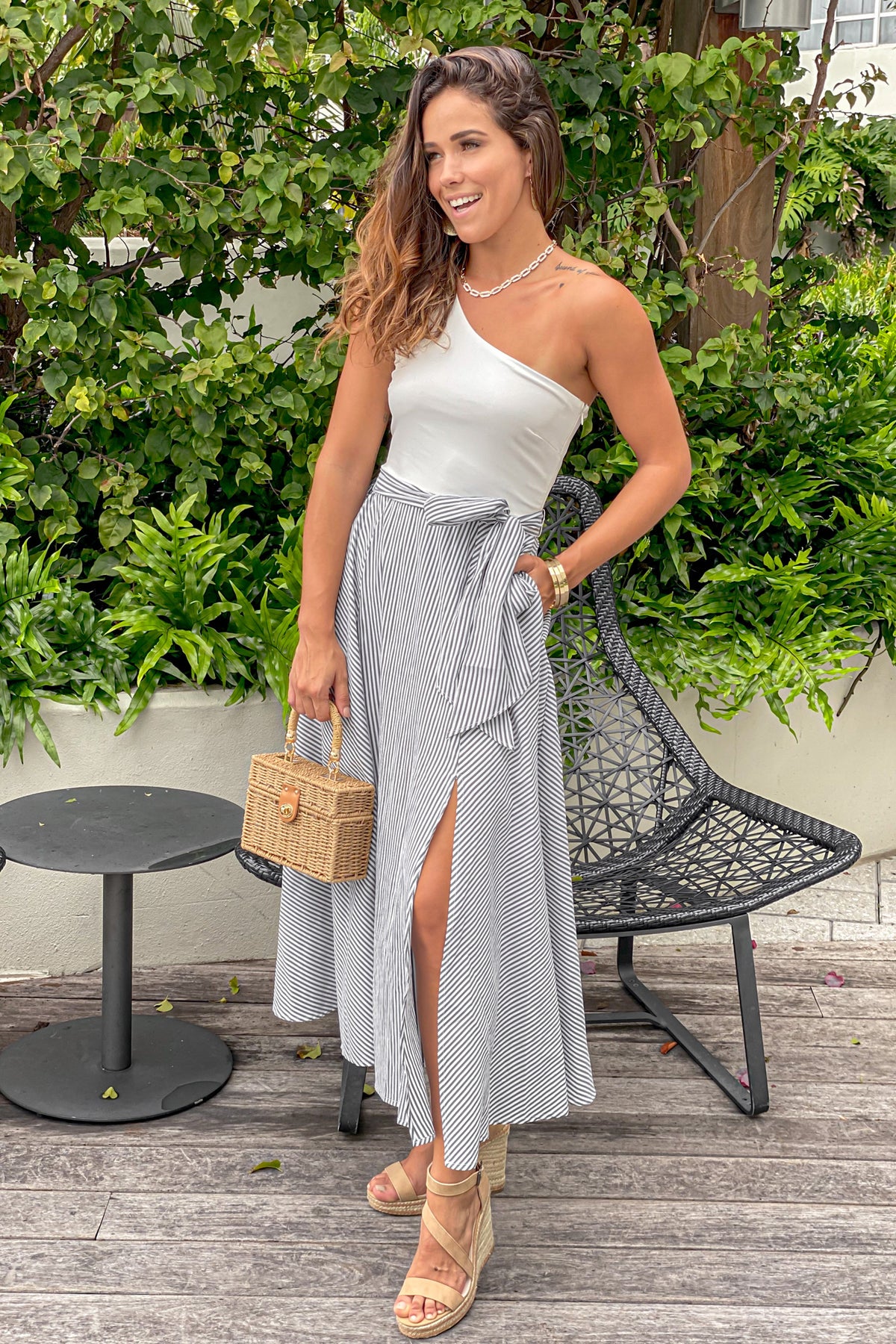 White And Black Striped Maxi Dress With Slit | Maxi Dresses Saved by the Dress White And Black Striped Maxi Dress With Slit | Maxi Dresses Saved by the Dress