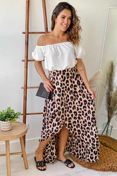 white and leopard cute dress