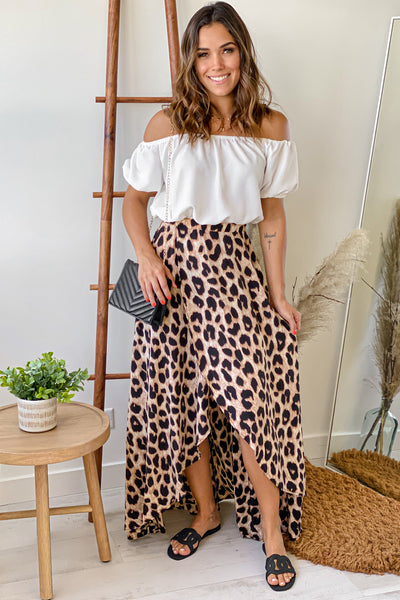 white and leopard party dress