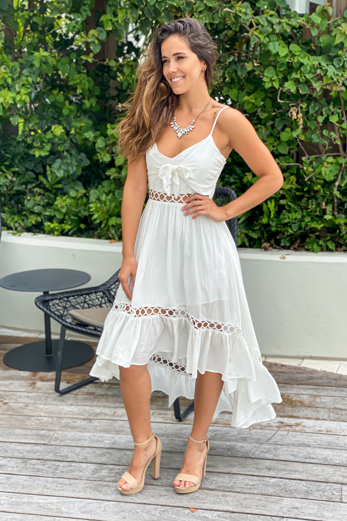 white casual dress