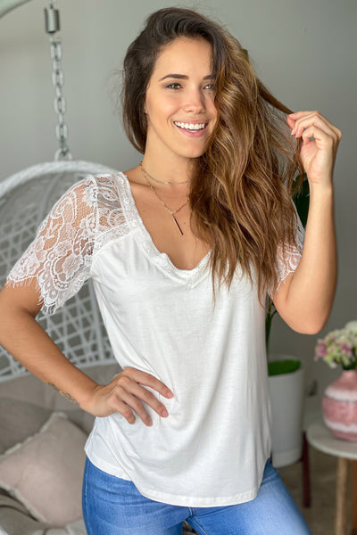 white casual top